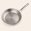 24 Inch Stainless Steel Hammered Frying Pan with Metal Handle