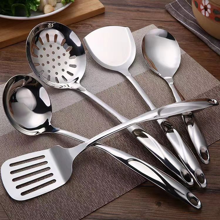Stainless Steel Cooking Utensil Set with Hanging Handles, 6 Piece