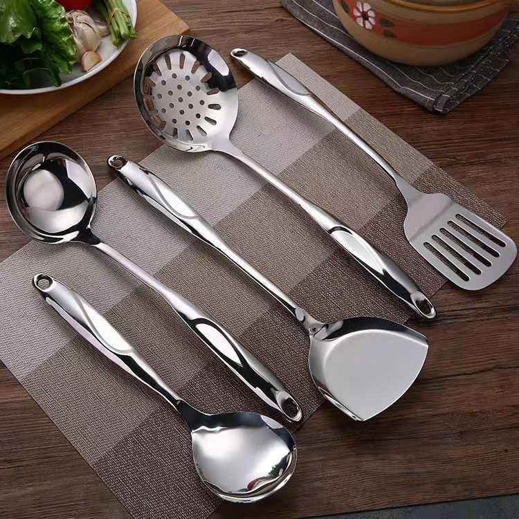 Stainless Steel Cooking Utensil Set with Hanging Handles, 6 Piece